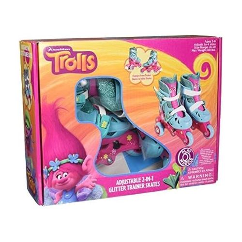  PlayWheels Trolls Convertible 2-in-1 Skates, Junior Size 6-9