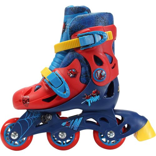  PlayWheels Spider-Man Convertible 2-in-1 Kids Roller Skates - Childrens Adjustable Skates - Junior Size 6-9