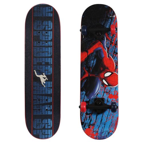  PlayWheels Ultimate Spider-Man 28 Inch Complete Skateboard - Beginner Trick Skateboard for Kids - Spider-Crawl (166437)