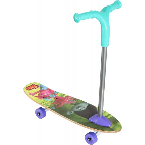  PlayWheels Trolls 26 Inch Scoot Skateboard - 2-in-1 Skateboard and Scooter for Kids