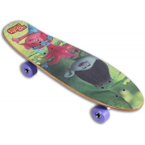  PlayWheels Trolls 26 Inch Scoot Skateboard - 2-in-1 Skateboard and Scooter for Kids