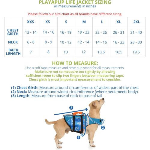  PlayaPup Dog Life Jacket (Pet Flotation Life Preserver)