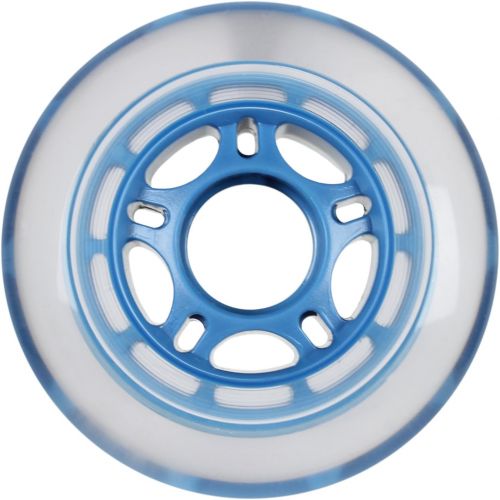  Players Choice Roller Hockey Wheels Indoor 80mm 78A Soft Inline Skate Clear/Blue 10 Pack