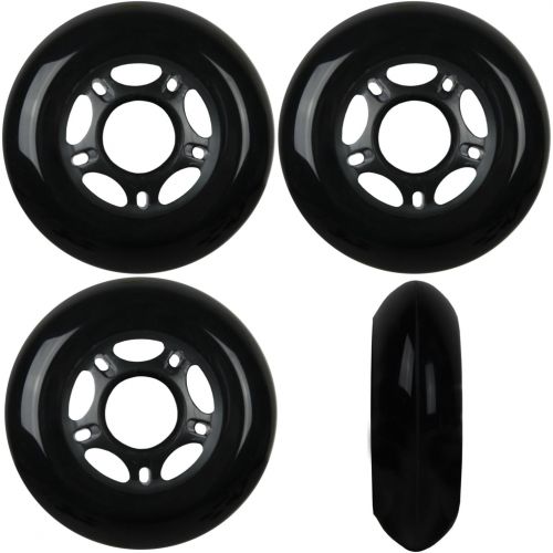  Players Choice Black Blank 72mm 82A Inline OUTDOOR Skate Wheels 4-Pack