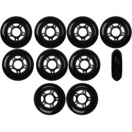Players Choice Inline Skate Wheels 80mm 82A Black Outdoor Roller Hockey Rollerblade 10 Pack