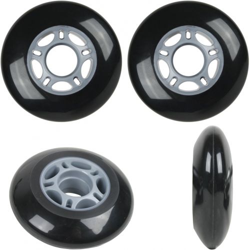  Players Choice Inline Skate Wheels 68mm 82A Black Outdoor Roller Hockey Rollerblade 4 Pack