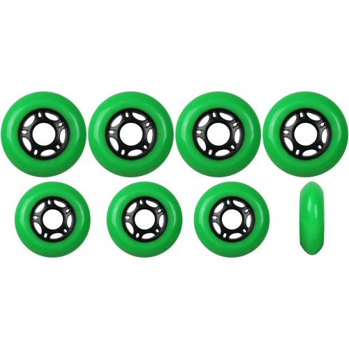  Players Choice OUTDOOR Inline Skate Wheels 80MM 89a GREEN x8 WABEC 9 BEARINGS