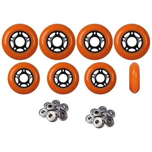  Players Choice Outdoor Inline Skate Wheels 76mm80mm ORN Hilo Rollerblade Hockey ABEC 9 Bearings