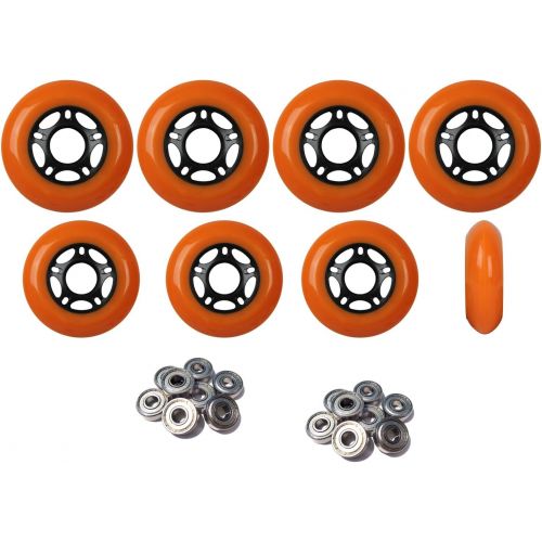  Players Choice Outdoor Inline Skate Wheels 76mm80mm ORN Hilo Rollerblade Hockey ABEC 9 Bearings