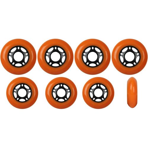  Players Choice OUTDOOR Inline Skate Wheels 76MM 89a ORANGE x8 WABEC 9 BEARINGS