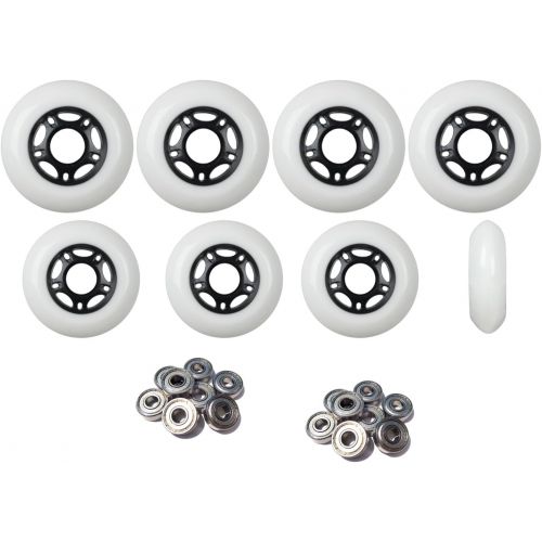  Players Choice OUTDOOR Inline Skate Wheels 76MM 89a ORANGE x8 WABEC 9 BEARINGS