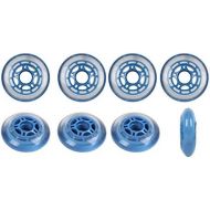 Players Choice Roller Hockey Wheels Indoor 72mm 78A Soft Inline Skate ClearBlue 8 Pack