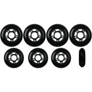 Players Choice OUTDOOR Inline Skate Wheels 80MM 89a BLACK x8 W ABEC 9 BEARINGS