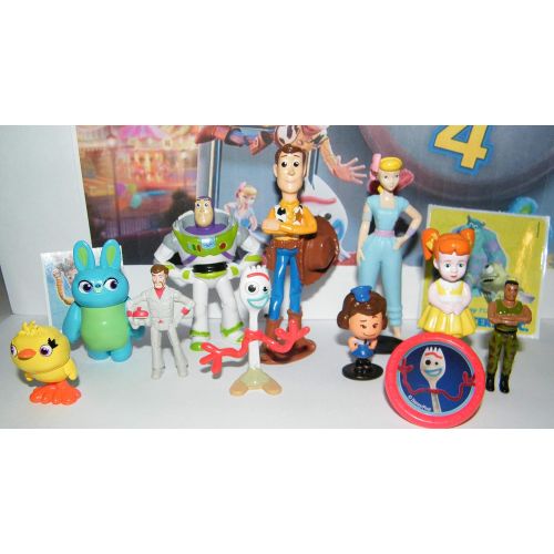  Playful Toys Toy Story 4 Movie Deluxe Figure Set of 13 Toy Kit with ToyRing, Special Stickers and 10 Figures Featuring Original and All New Characters Like Forky, Duke Caboom and M