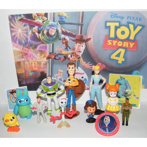  Playful Toys Toy Story 4 Movie Deluxe Figure Set of 13 Toy Kit with ToyRing, Special Stickers and 10 Figures Featuring Original and All New Characters Like Forky, Duke Caboom and M