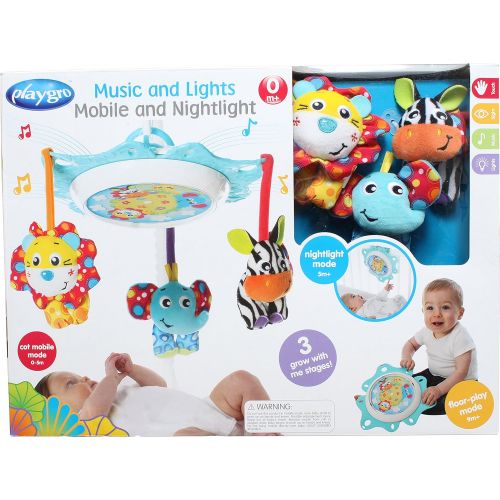  Playgro 0185827Music and Lights Mobile and Nightlight for Baby Infant Toddler Children, Playgro is Encouraging Imagination with STEM/STEM for a Bright Future - Great Start for a Wo