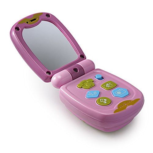  Playkidz My First Purse Pretend Play Set for Girls with Lights and Sound Flip Phone, Key Remote - Be Like Mom - Educational and Fun - Batteries Included