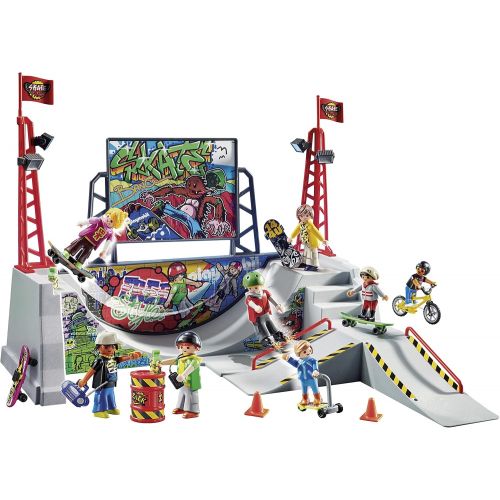  Playkidz Play-Mobil - 70168 -City Action - Skatepark with 4 Skateboarders