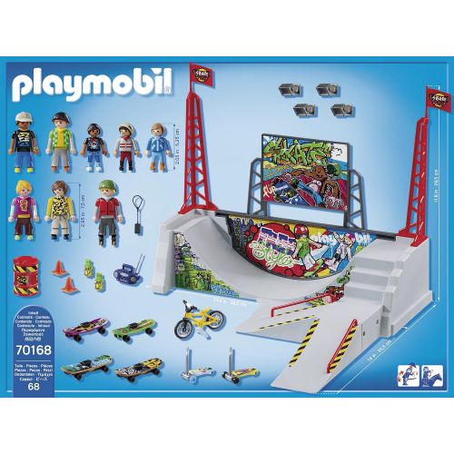  Playkidz Play-Mobil - 70168 -City Action - Skatepark with 4 Skateboarders