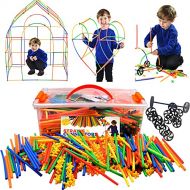 Playlearn USA Playlearn LARGE 800 Piece Straws Builders Construction Building Toy - Giant Pack with Special Connectors