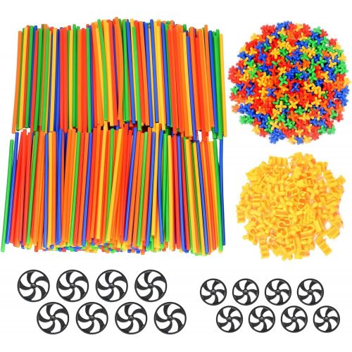  Playlearn USA Playlearn LARGE 800 Piece Straws Builders Construction Building Toy - Giant Pack with Special Connectors