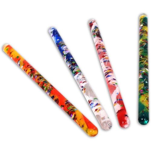  Playlearn USA Playlearn Glitter Wand, Magic Wonder Tube - 12.5 Inch - Sensory Toy Wonder Magic Wands for Kids - 4 Different Multicolored Tubes  Jumbo Size