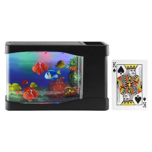  Playlearn USA Playlearn Mini Artificial Fish Tank with Moving Fish  USB/Battery Powered  Fake Aquarium Toy Fish Tank with 3 Fake Fish