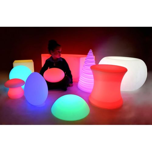  Playlearn USA LED Rechargeable Light Up Furniture - Indoor Outdoor Use - Waterproof with Remote - by Playlearn (Pebble Rock)