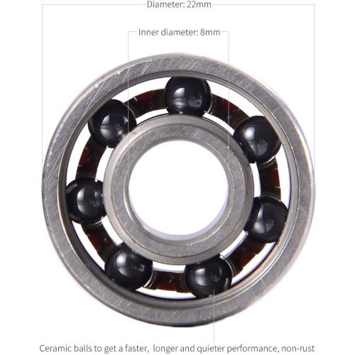  Playshion Ceramic Bearings for Longboard, Skateboard, Roller Skates and Spinner