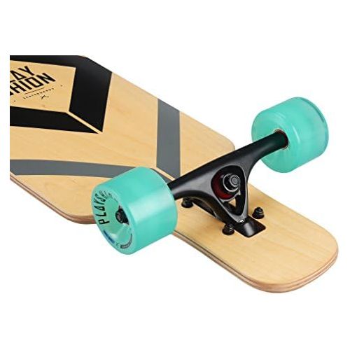  Playshion Drop Through Freestyle Longboard Skateboard Cruiser