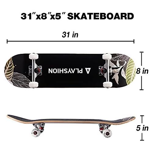  Playshion 31x8 Complete Skateboard for Kids and Beginners