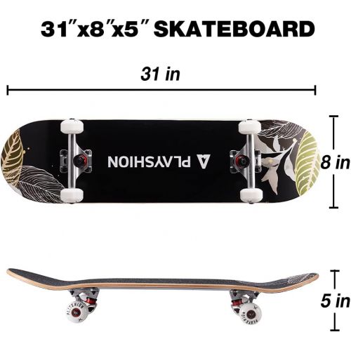  Playshion 31x8 Complete Skateboard for Kids and Beginners