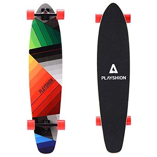  Playshion 42 inch Bamboo Longboard Skateboard Complete Cruiser