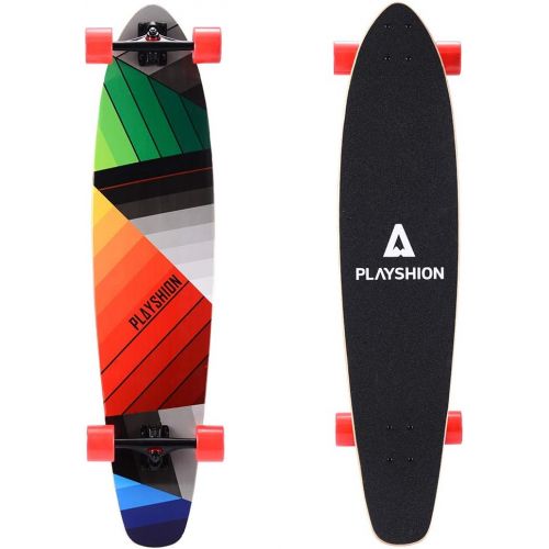  Playshion 42 inch Bamboo Longboard Skateboard Complete Cruiser