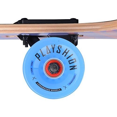  Playshion Drop Through Freestyle Longboard Skateboard Cruiser