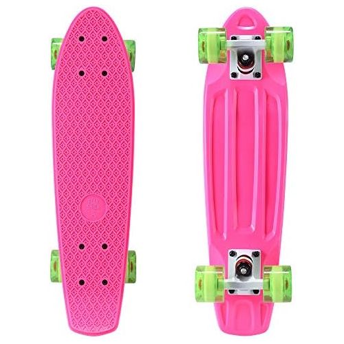  Playshion Complete 22 Inch Mini Cruiser Skateboard for Beginner with Sturdy Deck