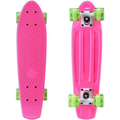  Playshion Complete 22 Inch Mini Cruiser Skateboard for Beginner with Sturdy Deck