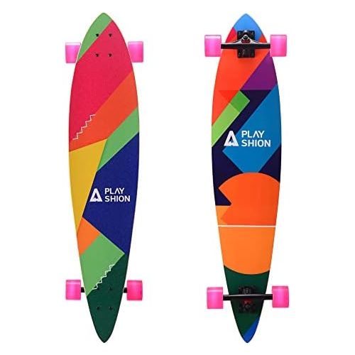  Playshion 42 inch Bamboo Longboard Skateboard Complete Cruiser