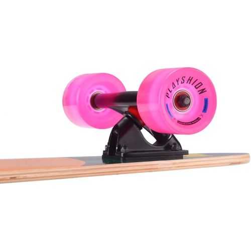  Playshion 42 inch Bamboo Longboard Skateboard Complete Cruiser