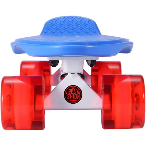  Playshion Complete 22 Inch Mini Cruiser Skateboard for Beginner with Sturdy Deck