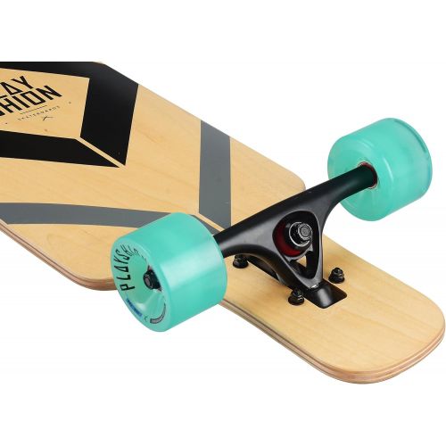  Playshion Drop Through Freestyle Longboard Skateboard Cruiser