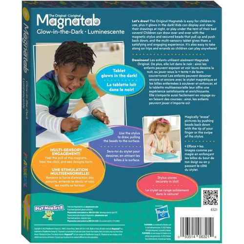 Playskool Magnatab - Glow-in-The-Dark - Learning and Sensory Drawing Tool - for Kids Ages 3 and Up