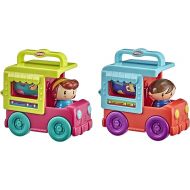 Playskool Fold 'n Roll Trucks Activity Toy Bundle of 2 Vehicles for Toddlers 12 Months and Up, Food and Ice Cream Truck Themes with 1 of Each (Amazon Exclusive)