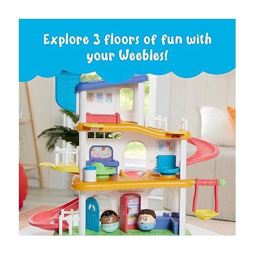  Playskool Weebles My Smart House - Weeble Wobble Preschool Toy for Toddlers Smart Speaker with Sounds + Songs 3 Floors of Imaginative Play for Ages 12 Months and Up