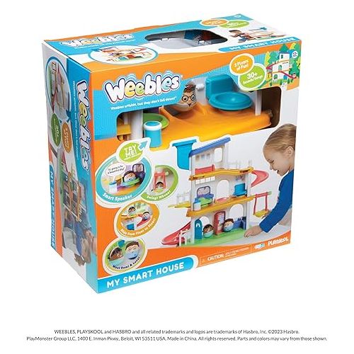  Playskool Weebles My Smart House - Weeble Wobble Preschool Toy for Toddlers Smart Speaker with Sounds + Songs 3 Floors of Imaginative Play for Ages 12 Months and Up