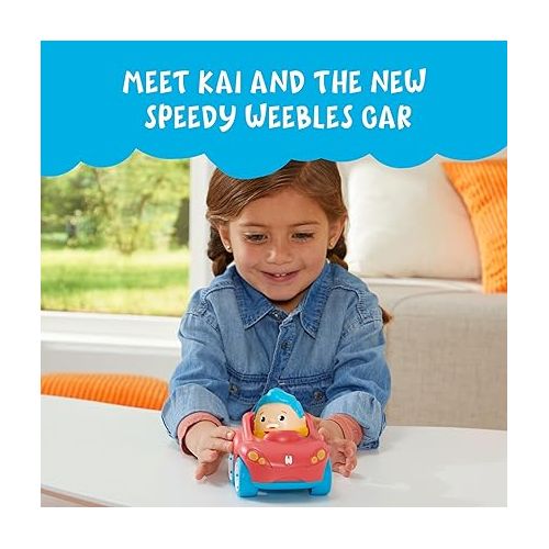  Playskool Weebles My Speedy Car - Weeble Wobble Preschool Toy for Toddlers, Weebles Character + Car with Wobble Motion, for Kids Ages 12 Months and Up