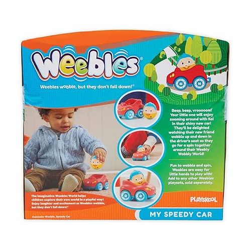  Playskool Weebles My Speedy Car - Weeble Wobble Preschool Toy for Toddlers, Weebles Character + Car with Wobble Motion, for Kids Ages 12 Months and Up