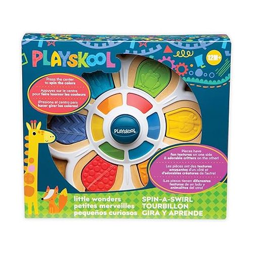  Playskool Little Wonders - Spin-A-Swirl - Infant Toddler Learning Puzzle Play Toy with Color Matching and Animals - for Toddlers Ages 12 Months and Up