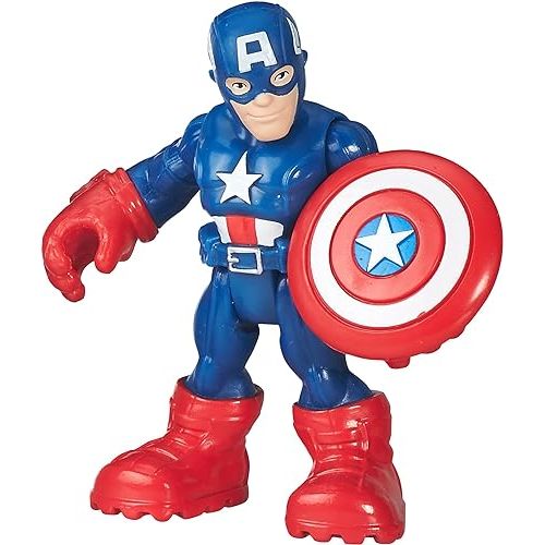  Playskool Heroes Super Hero Adventures Captain America Super Jungle Squad Action Figure Set, Preschool Toys for Boys and Girls 3 and Up