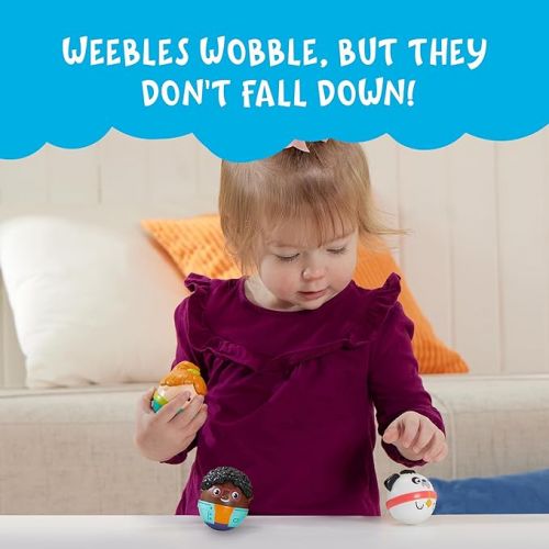  Playskool Weebles My Best Friends - Weeble Wobble Preschool Toy for Toddlers, 2 Weebles Characters + 1 Weebles Pet Dog for Kids Ages 12 Months and Up